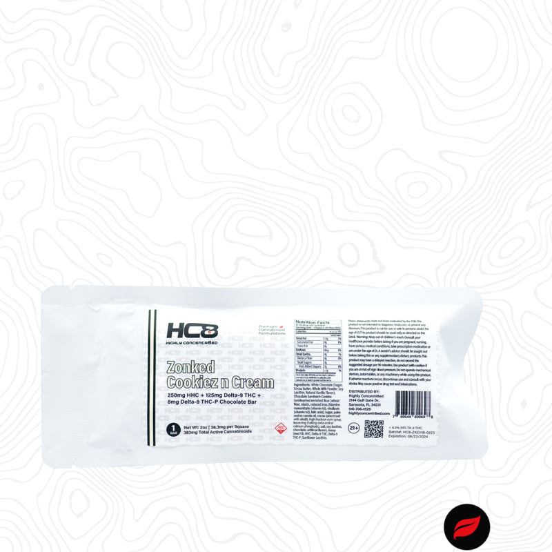 Zonked Chocolate Bars 385mg (HHC+D9+THCP)