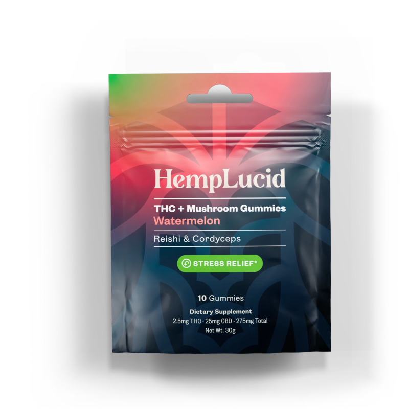 Hemp Lucid Focus Sleep Stress - Herb & Mushroom CBN THC CBG CBD Gummies 10ct