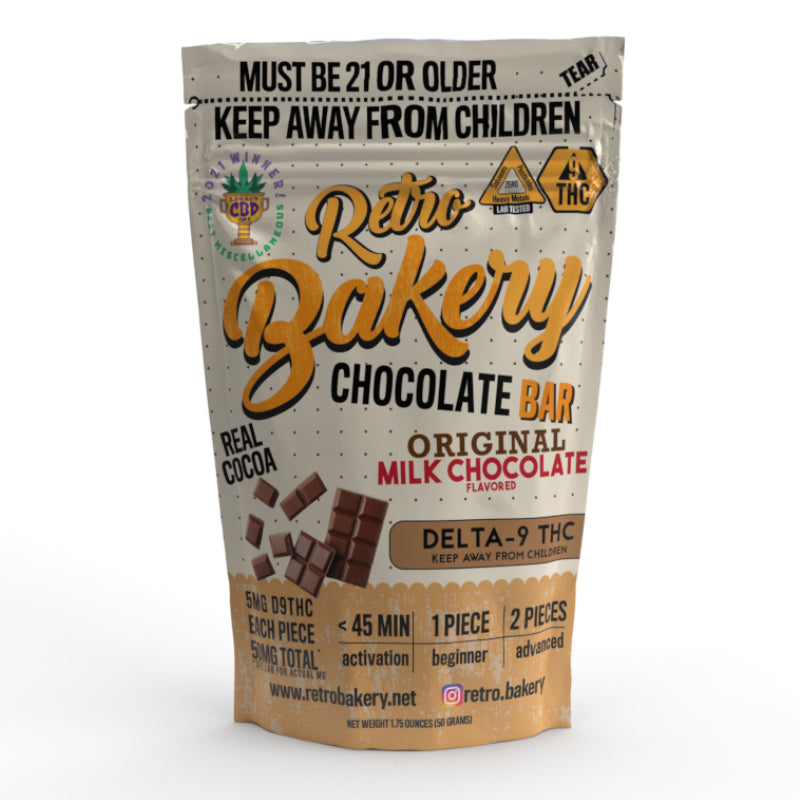 Retro Bakery Milk Chocolate Bar 50mg THC