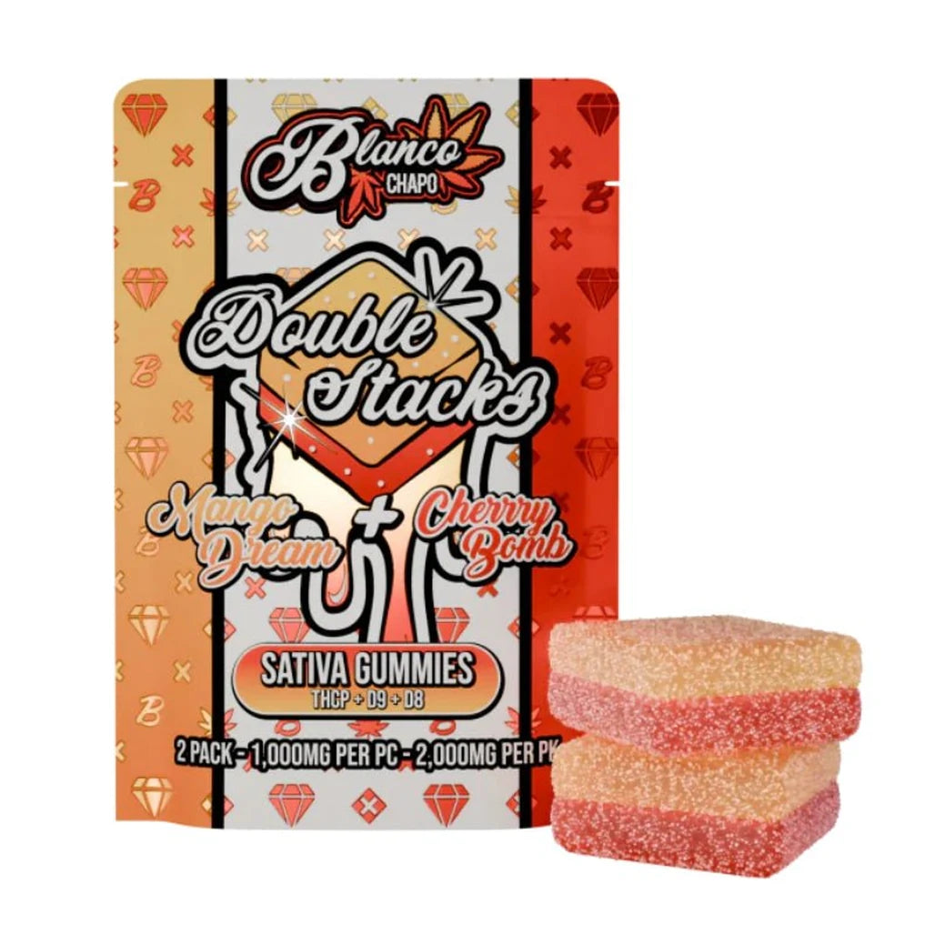 Blanco Chapo Double Stacks Mango Dream / Cherry Bomb sativa gummies 2-pack