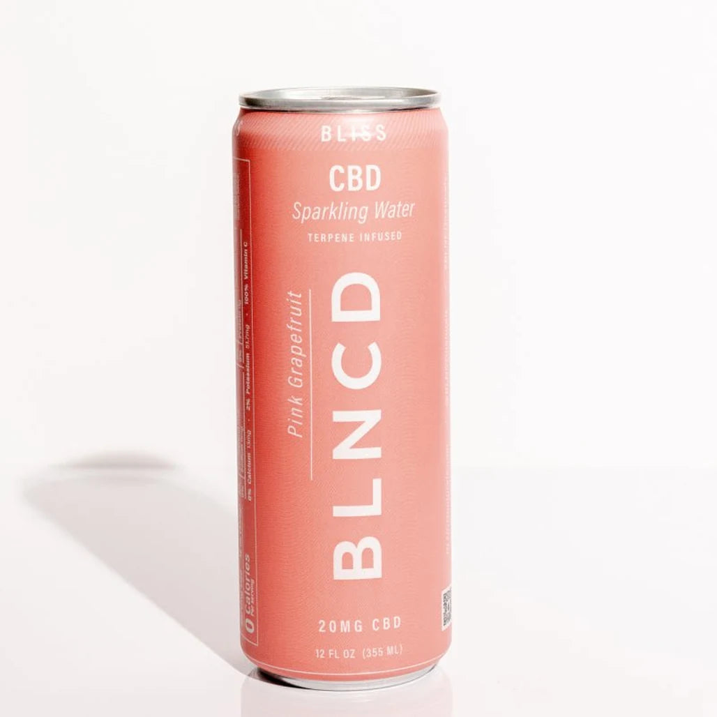 BLNCD Bliss pink grapefruit 20mg CBD sparkling water can