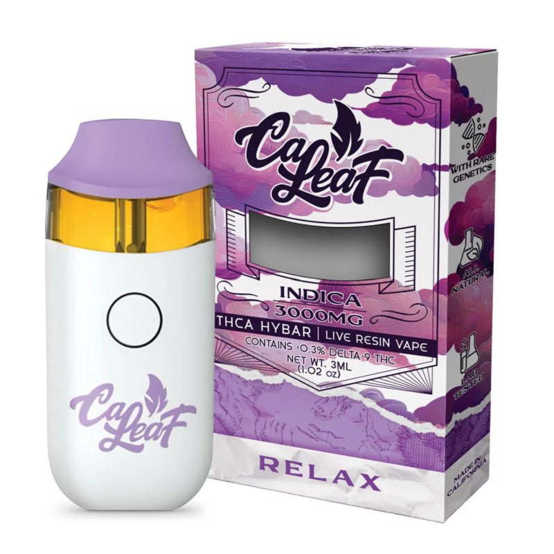 CaLeaf THCA Hybar Disposable Indica Effect 3000mg