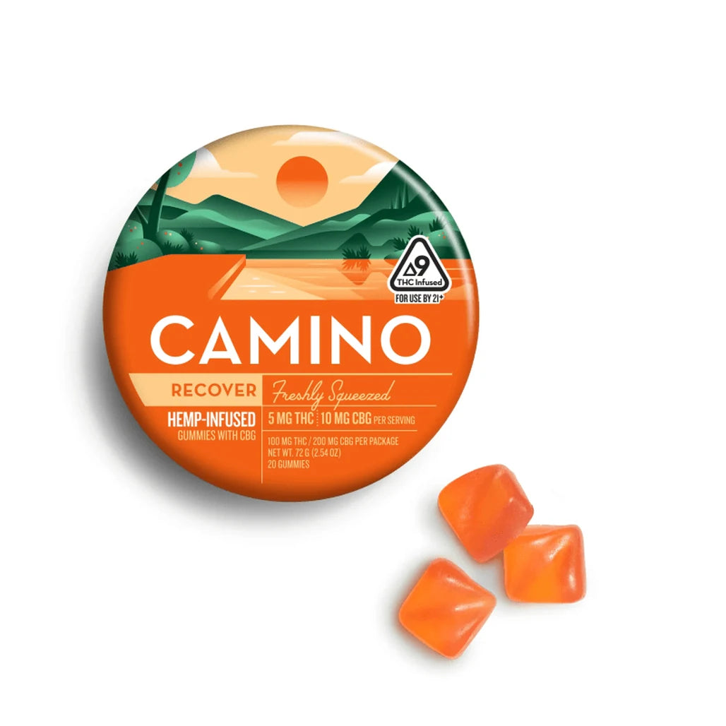 Camino Freshly Squeezed 5mg THC + 10mg CBG hemp gummies tin
