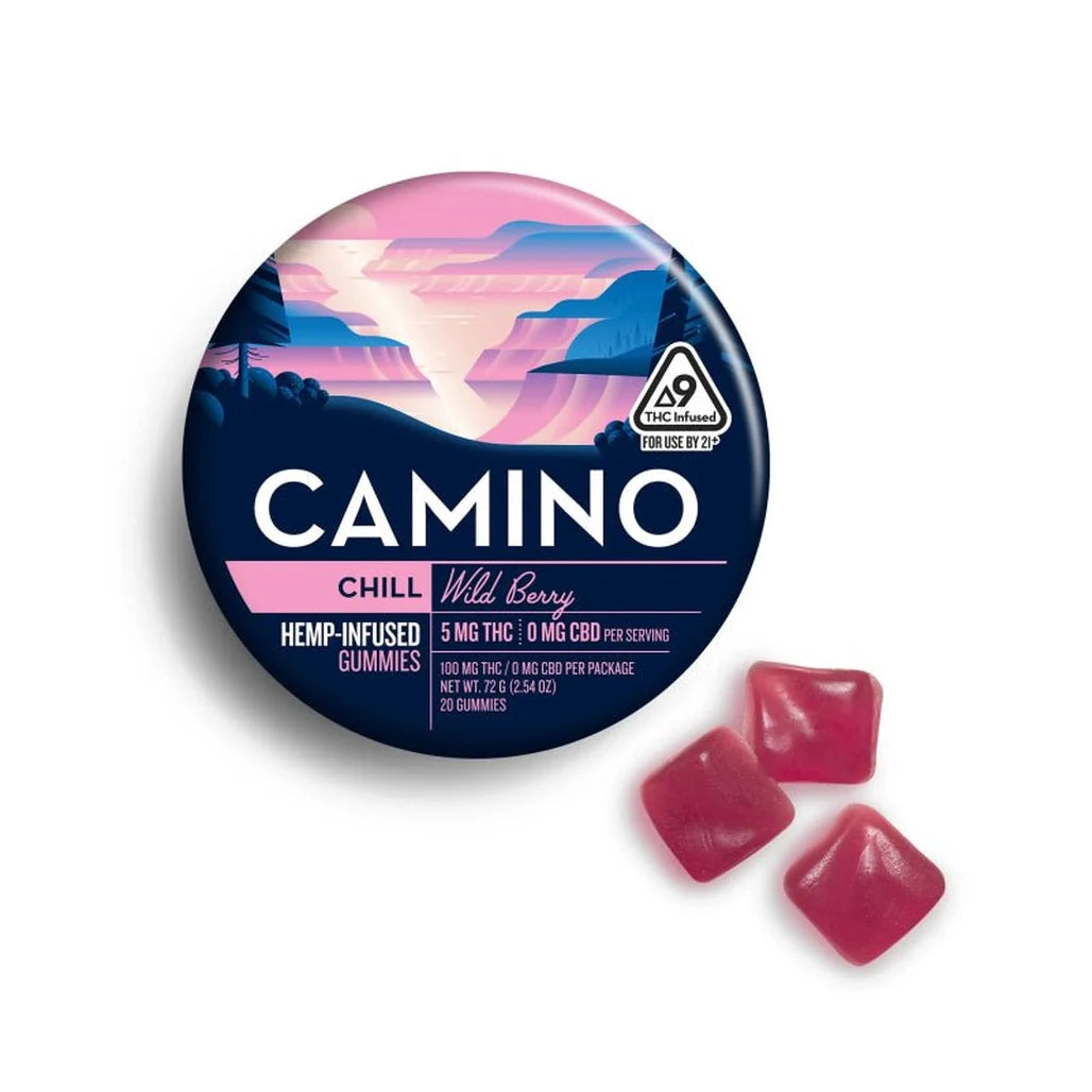 Camino Wild Berry 5mg THC hemp gummies tin