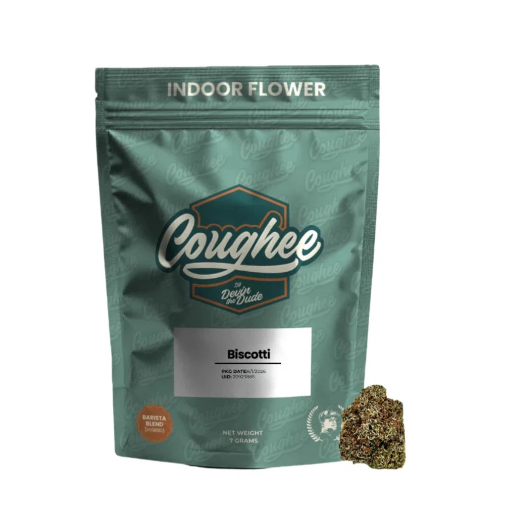 Coughee indoor THCa flower bag, Biscotti