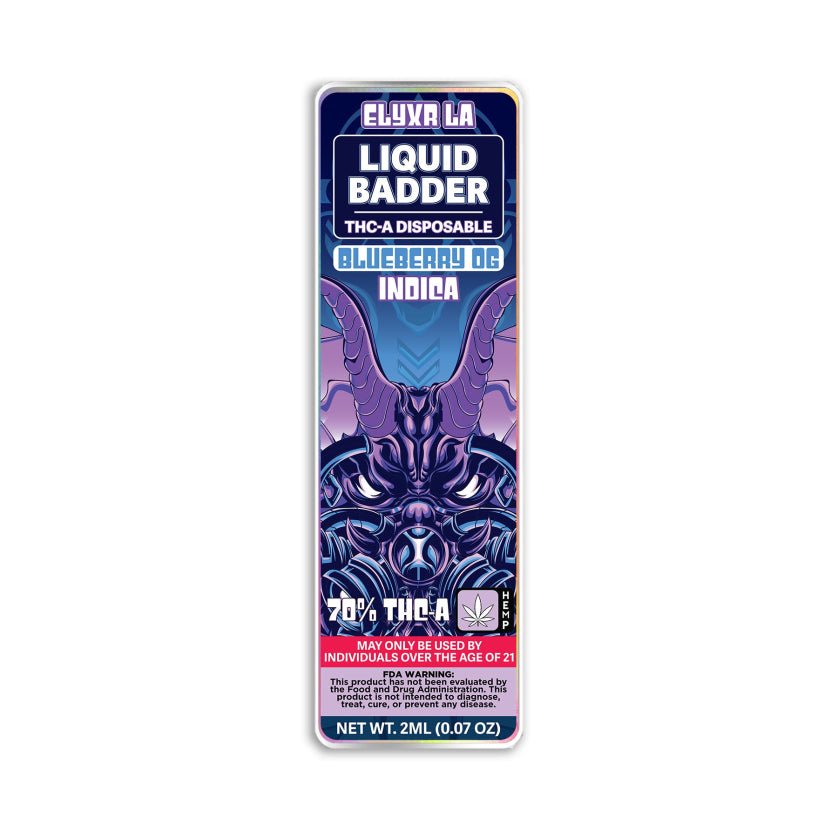 Elyxr LA Blueberry OG 70% THCa Liquid Badder Disposable 2g – Blueberry Muffin Nighttime Indica