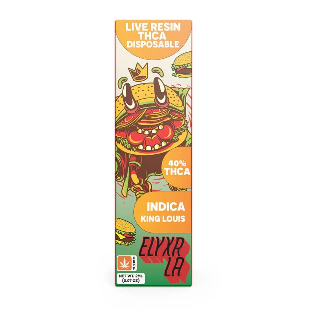Elyxr LA King Louis 2g live resin THCA disposable (indica)