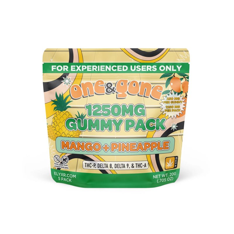 Elyxr LA One & Gone Mango + Pineapple Gummies – 250mg+ Ultra-Potent THC-P Blend