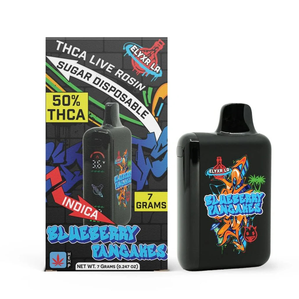 Elyxr LA Blueberry Pancakes THC-A live rosin sugar disposable 7000mg (indica)