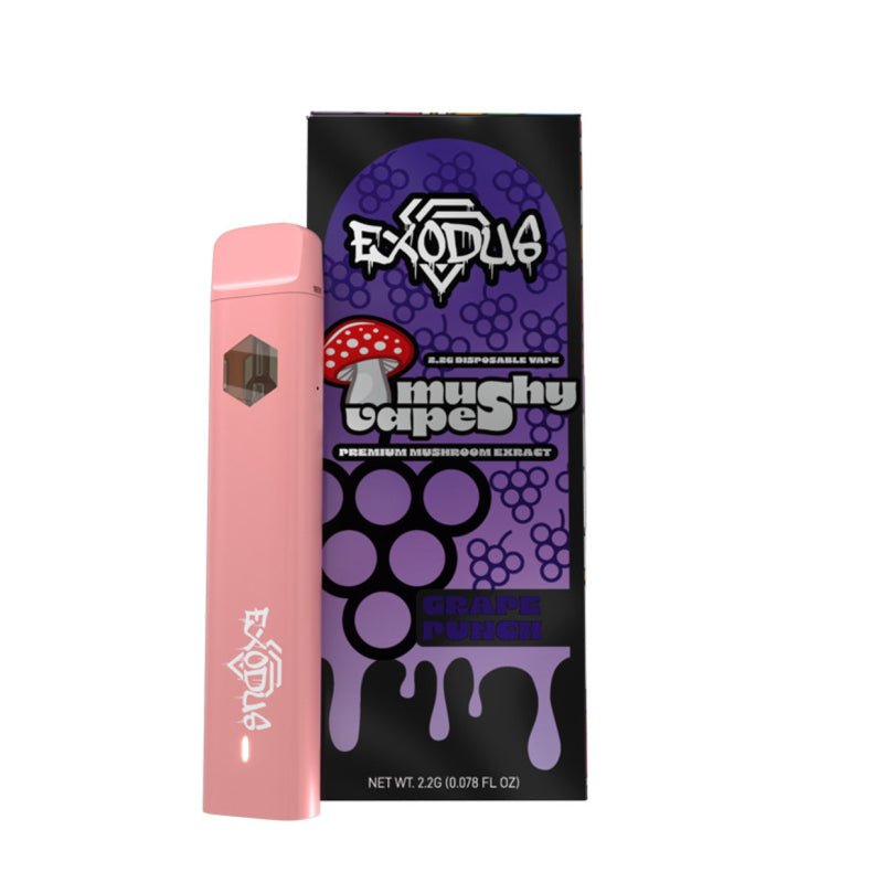 Exodus Mushy Vapes Grape Punch 2.2g Functional Mushroom Disposable β Bold Grape Soda Nostalgia