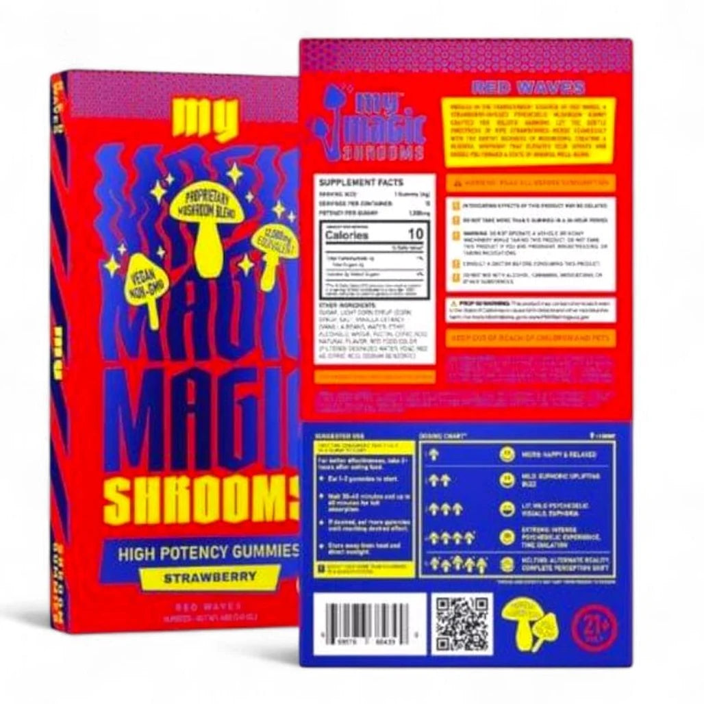 My Magic Shrooms Strawberry high-potency gummies box
