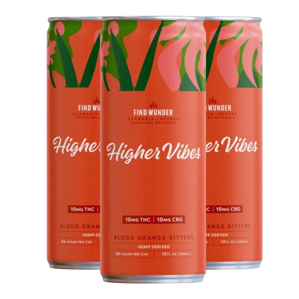 Find Wunder Higher Vibes Blood Orange Bitters THC + CBG cans