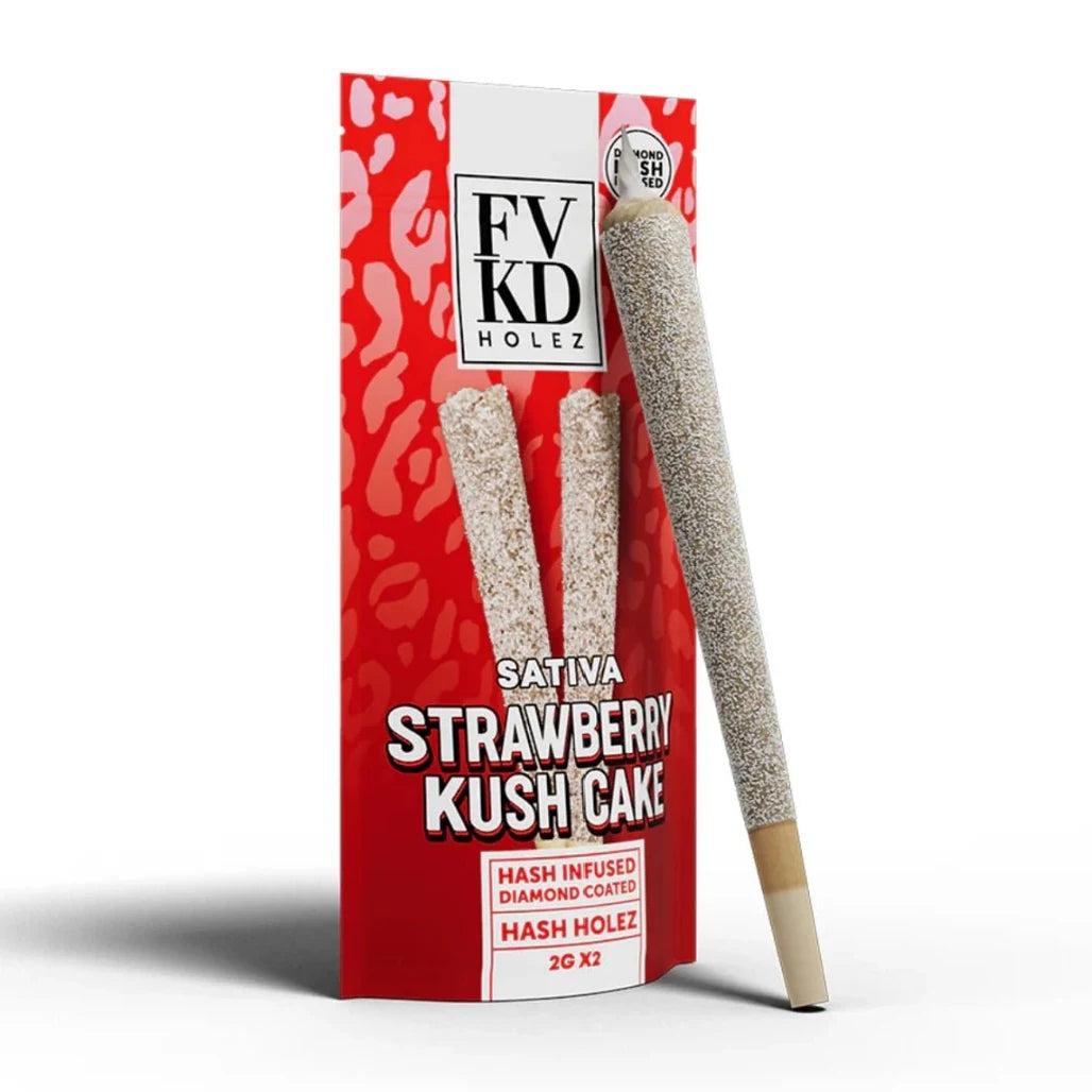 FVKD Hash Holez 2 × 2g THC-A pre-rolls, Strawberry Kush Cake (sativa)
