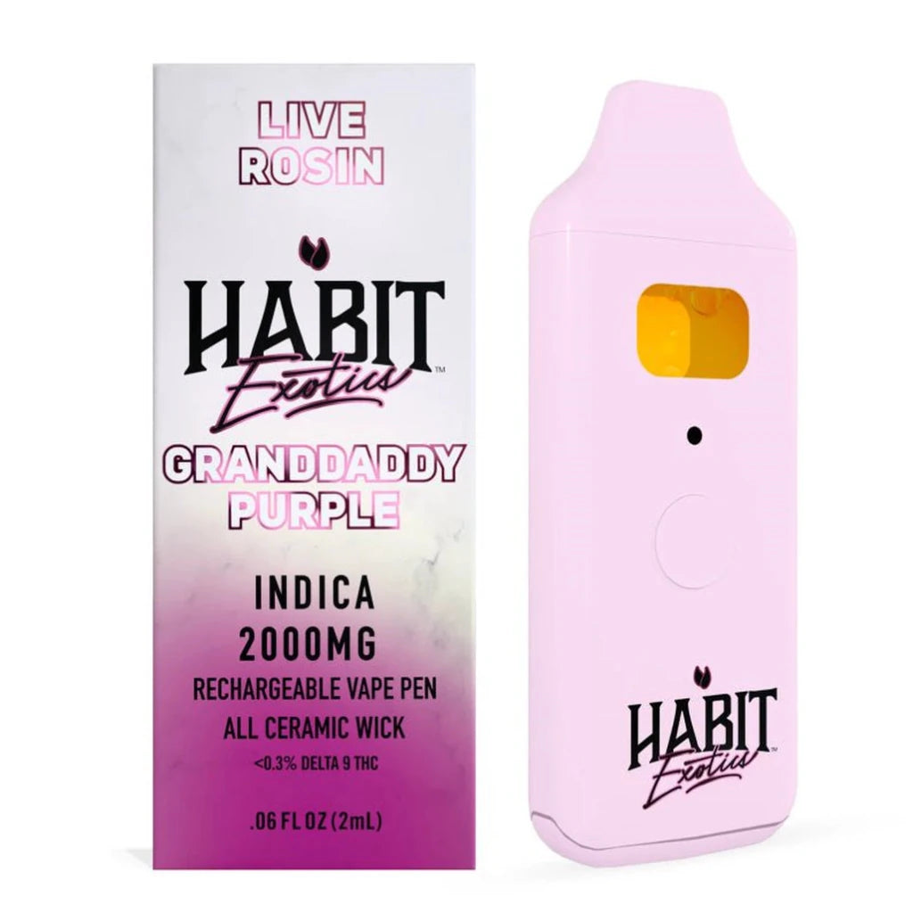Habit 2g Live Rosin THCA Disposable – GrandDaddy Purple (Indica)