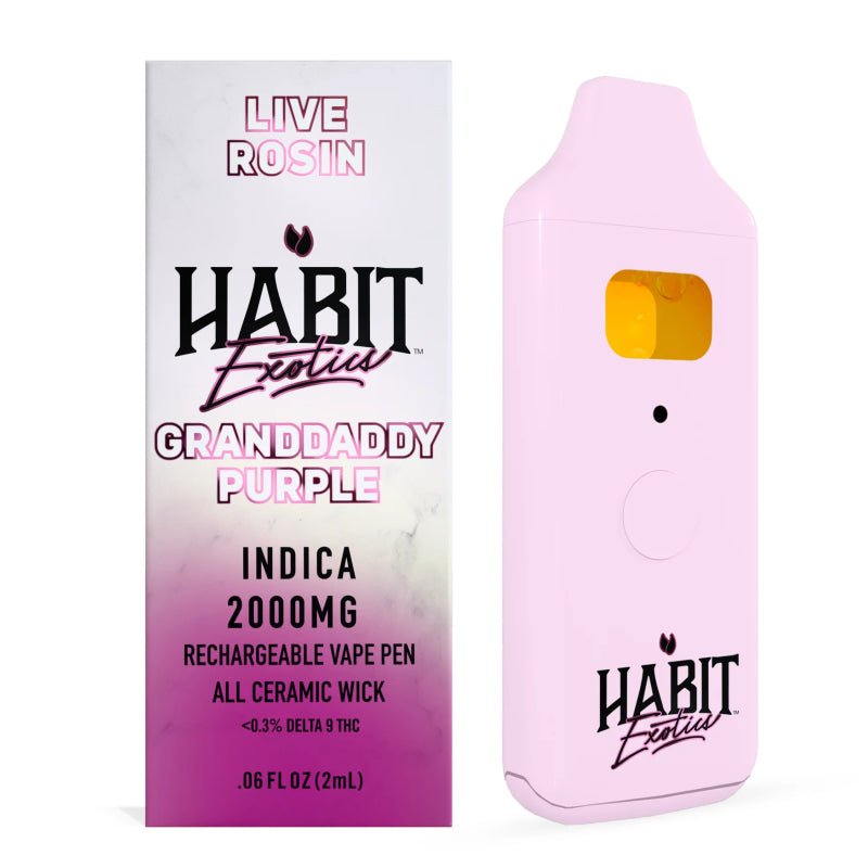 Habit Granddaddy Purple 2G Live Rosin THCA Disposable β Classic Grape Nighttime Indica
