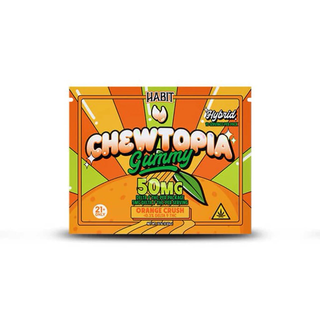 Habit Chewtopia 50mg Delta-9 Gummies Orange Crush Hybrid pack