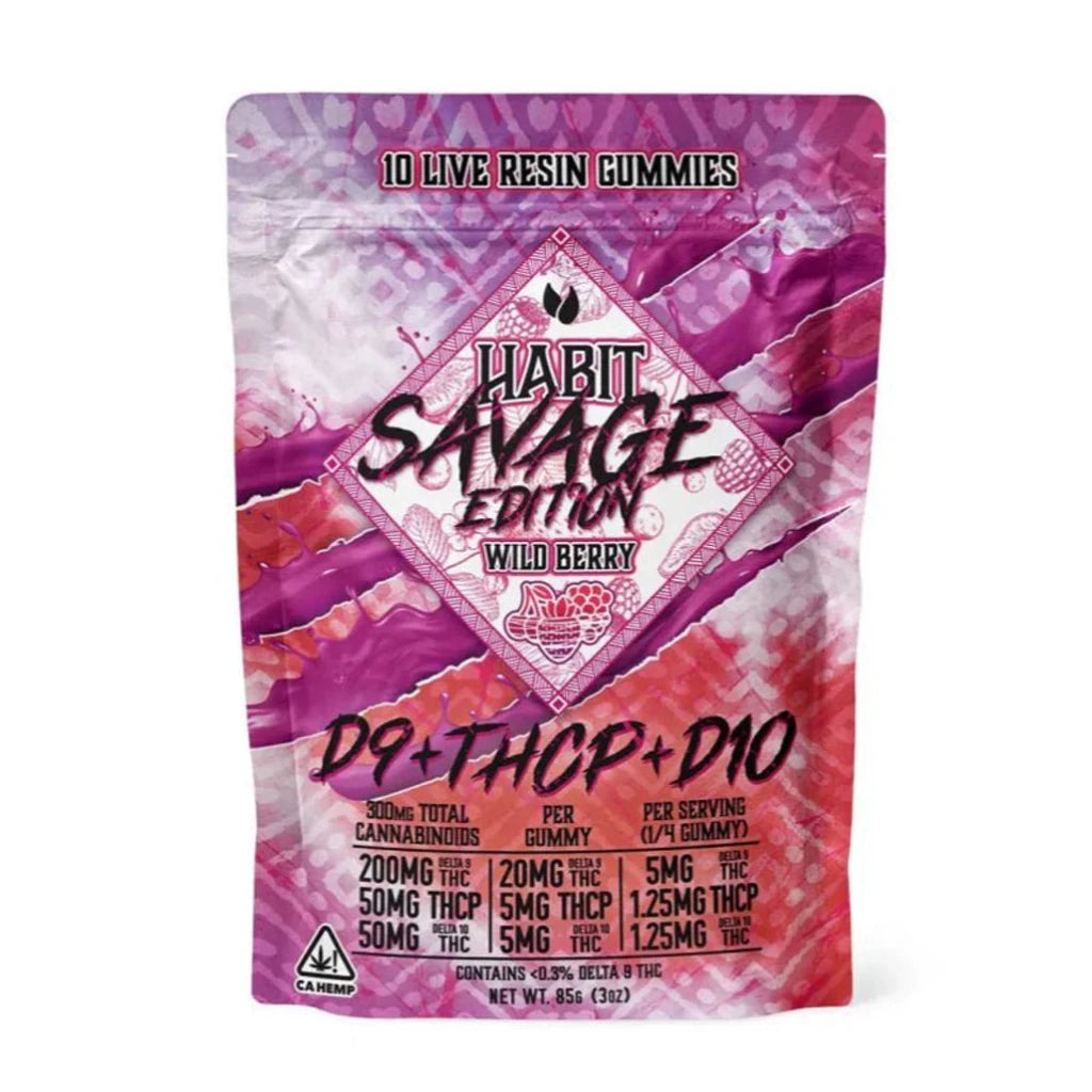 Habit Savage Wild Berry 30mg THC-P blend gummies