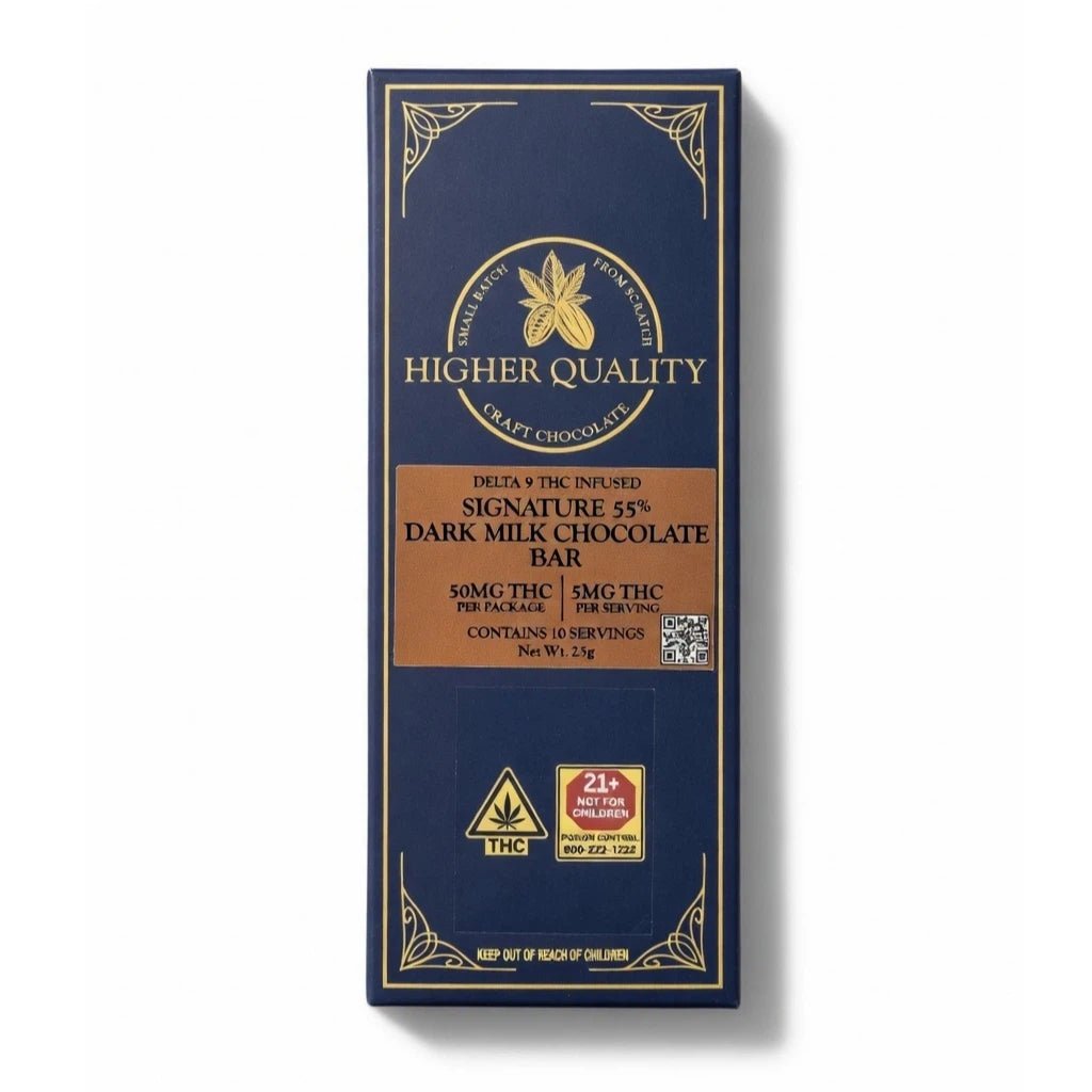 Higher Quality 55% Dark Milk THC Chocolate Bar 50mg