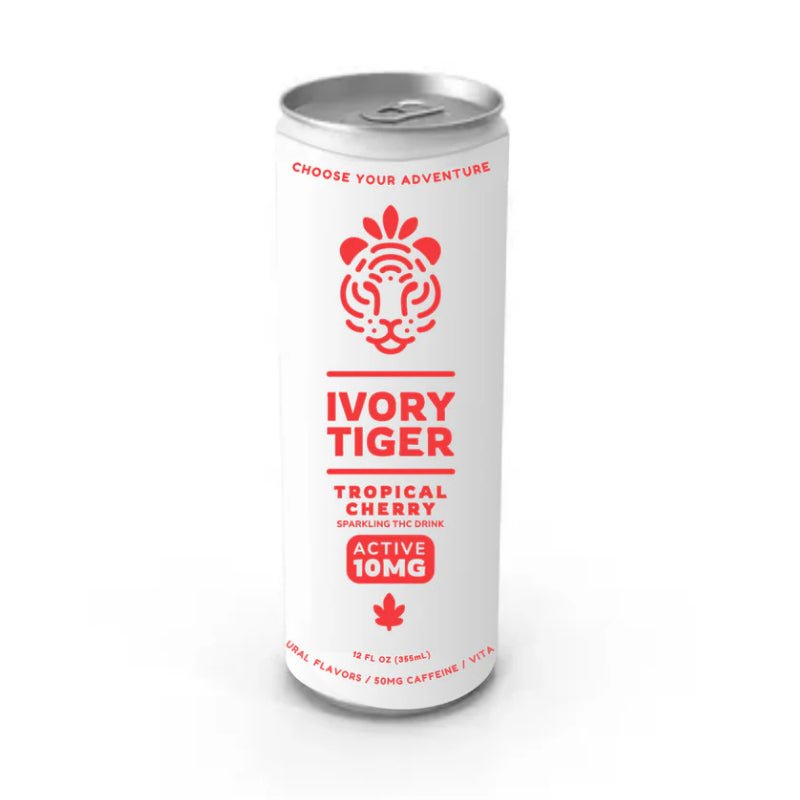 Ivory Tiger Tropical Cherry 10mg THC + 50mg Caffeine Drink