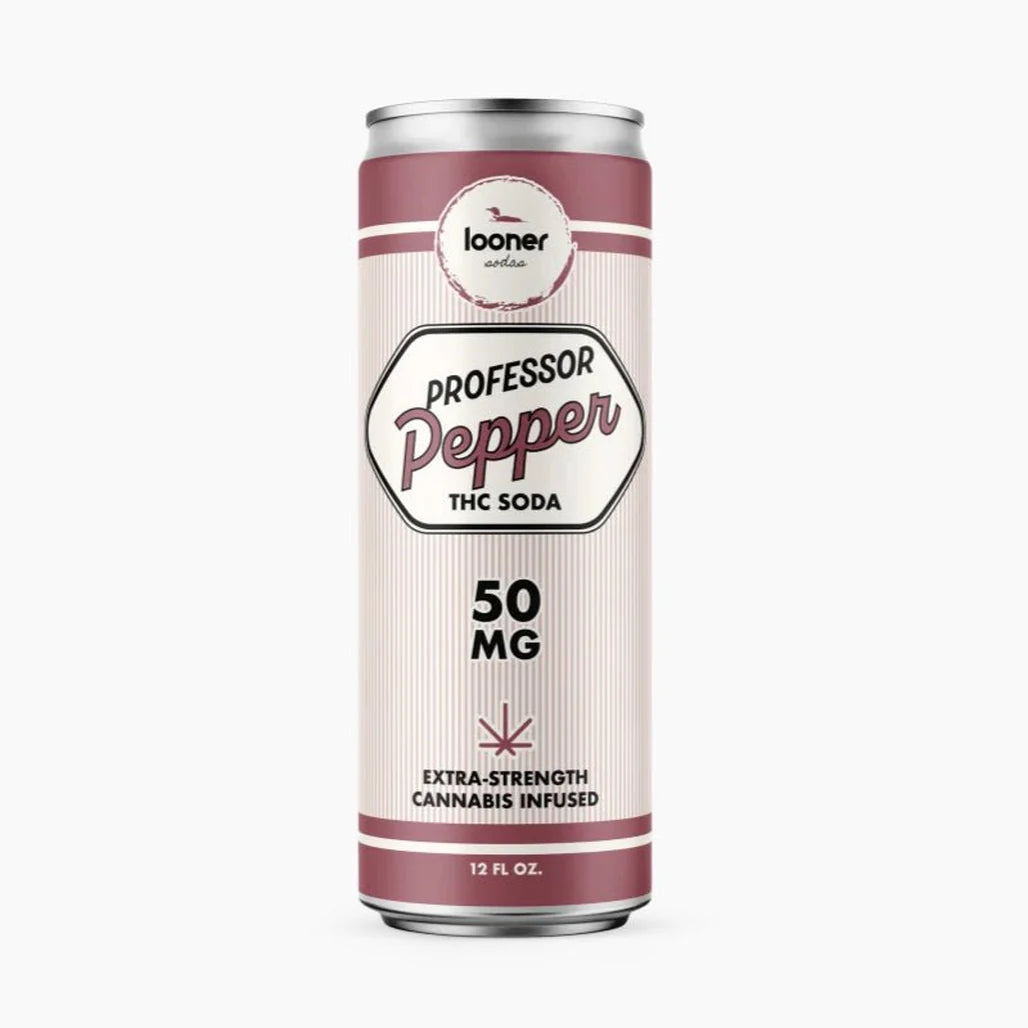 Looner Professor Pepper 50mg Delta-9 THC soda can