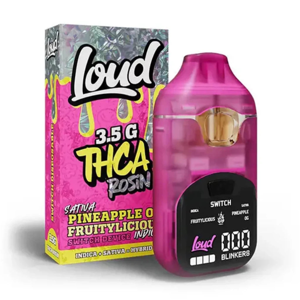 Loud 3.5g THCA Rosin Switch — Pineapple OG + Fruitylicious dual-chamber disposable