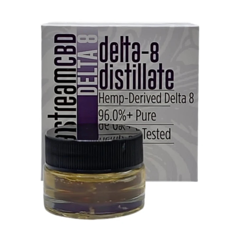 Mainstream CBD 96%+ Delta-8 Distillate jars, 5g, 10g and 25g