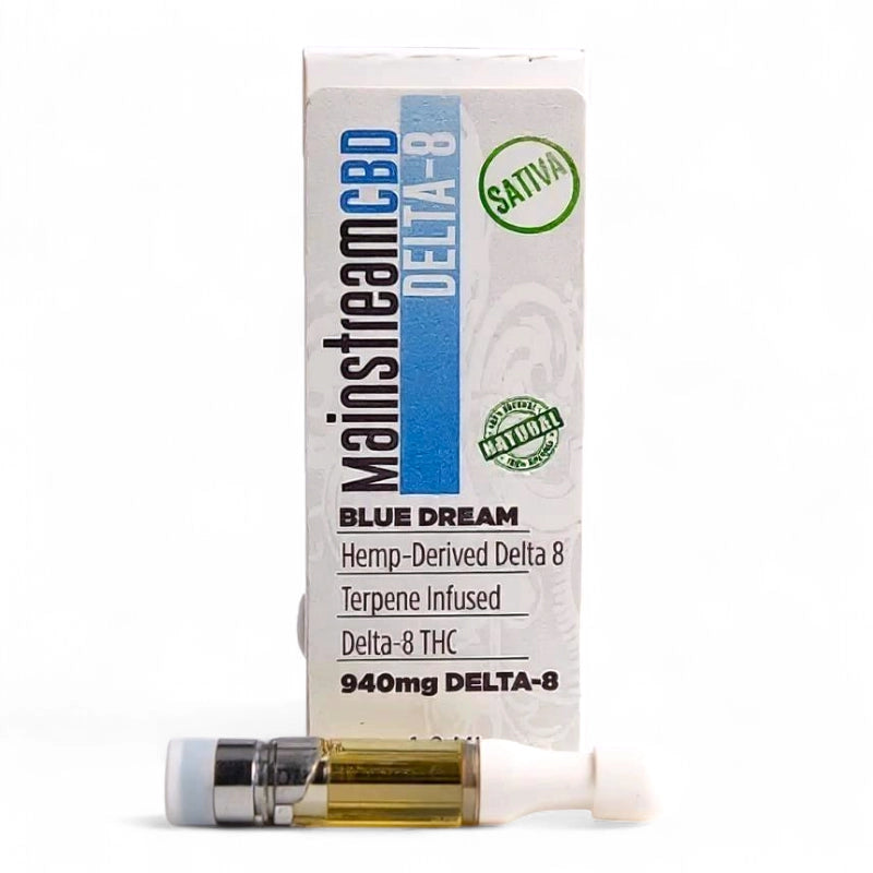 Mainstream CBD Blue Dream Delta 8 Vape Cartridge 980mg – Uplifting Sativa