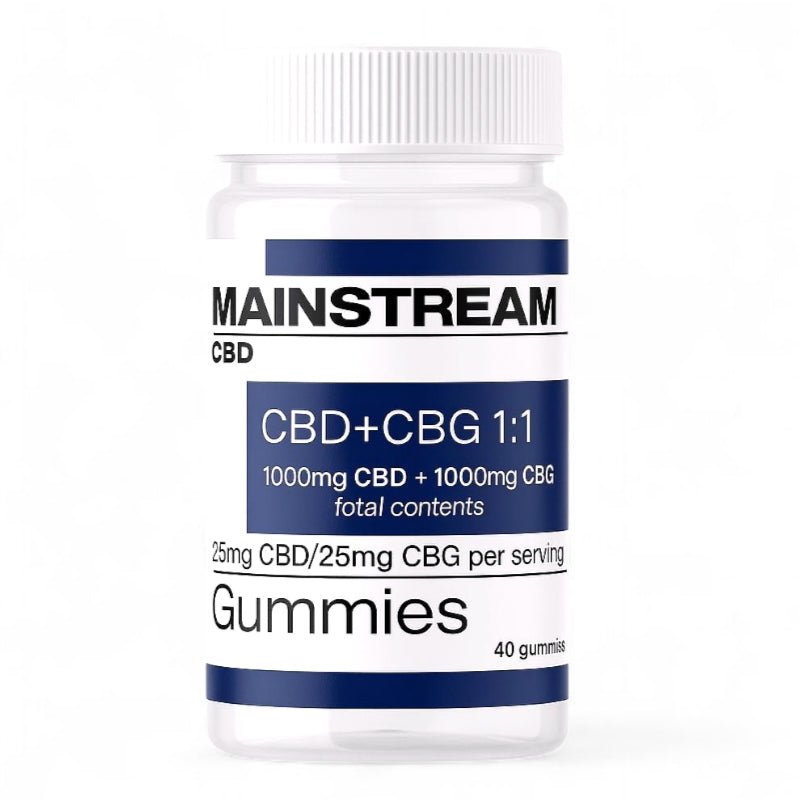 Mainstream CBD + CBG Gummies 25mg + 25mg – 40 Count Bottle