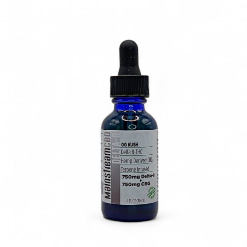 Mainstream CBD Delta-8 + CBG Tincture 750mg + 750mg – OG Kush Hybrid