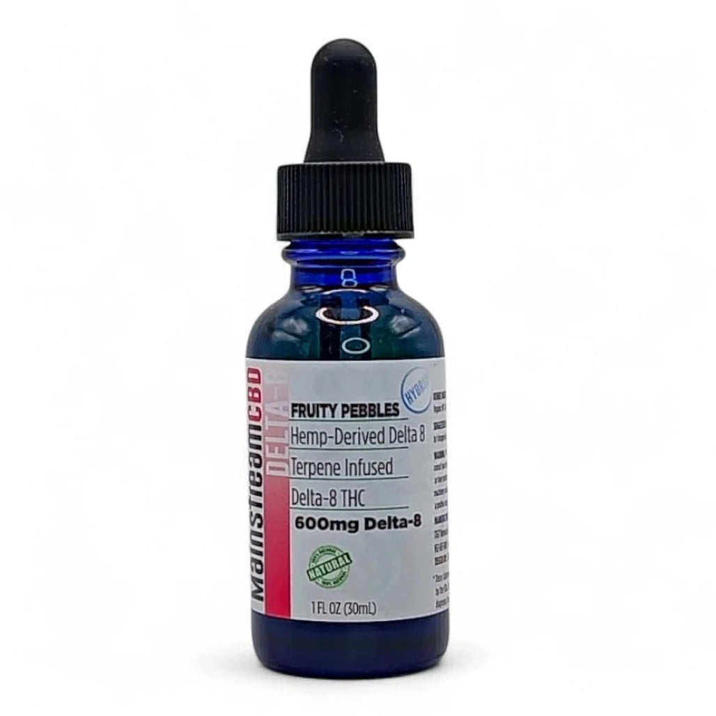 Mainstream CBD Delta-8 THC Tincture Fruity Pebbles (Hybrid), 30mL bottle