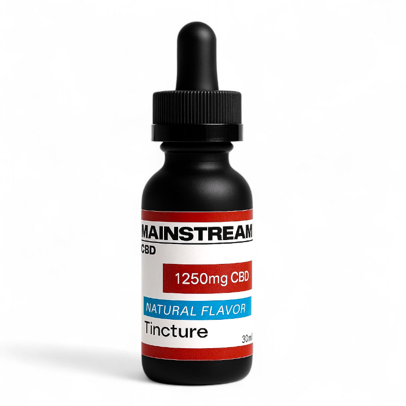 Mainstream CBD Full Spectrum Tincture 1250mg or 2500mg – Natural or Peppermint