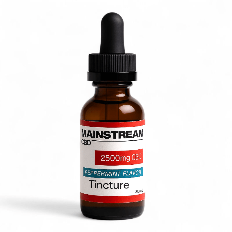 Mainstream CBD Full Spectrum Tincture 1250mg or 2500mg – Natural or Peppermint