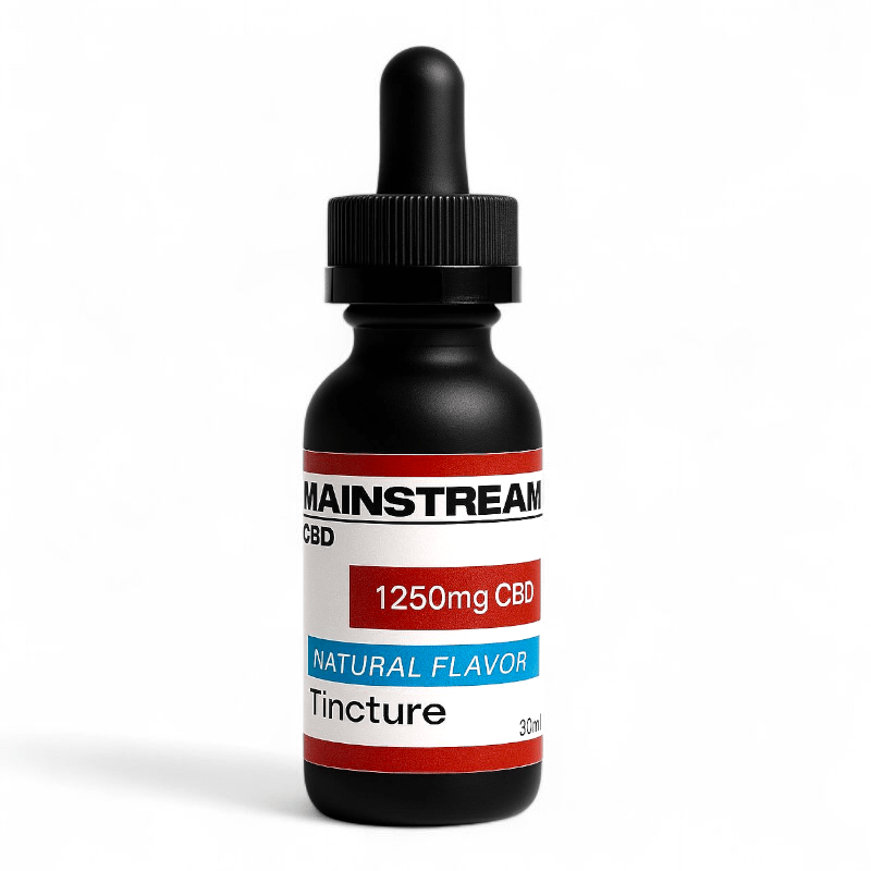 Mainstream CBD Full Spectrum Tincture 1250mg or 2500mg – Natural or Peppermint