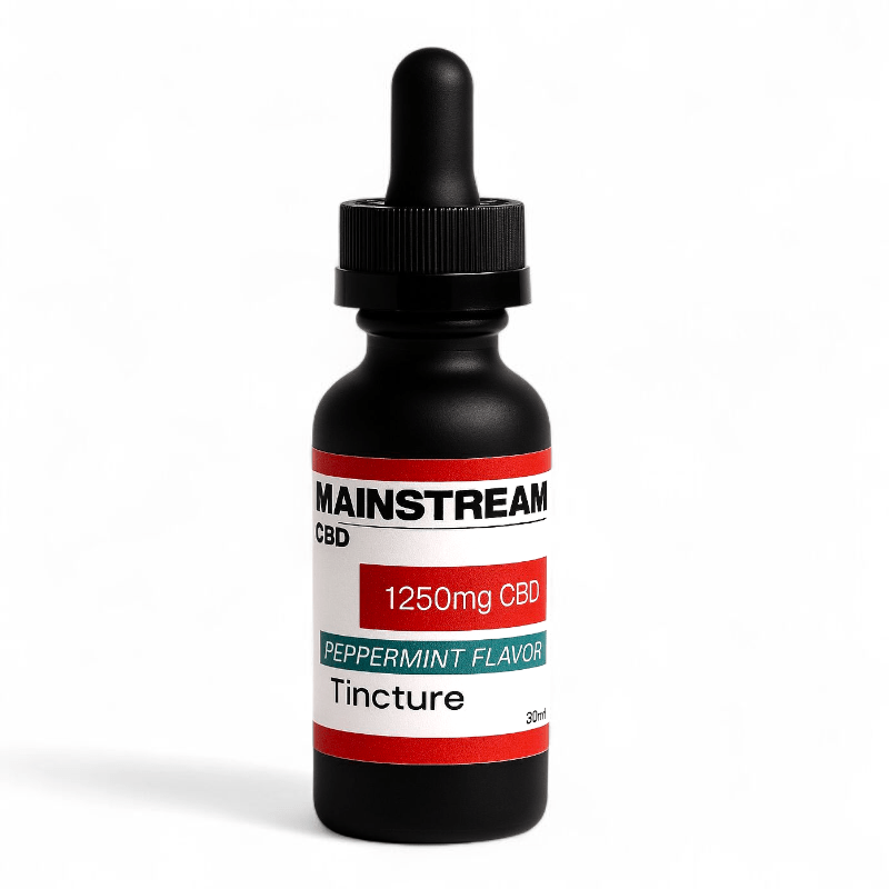 Mainstream CBD Full Spectrum Tincture 1250mg or 2500mg – Natural or Peppermint