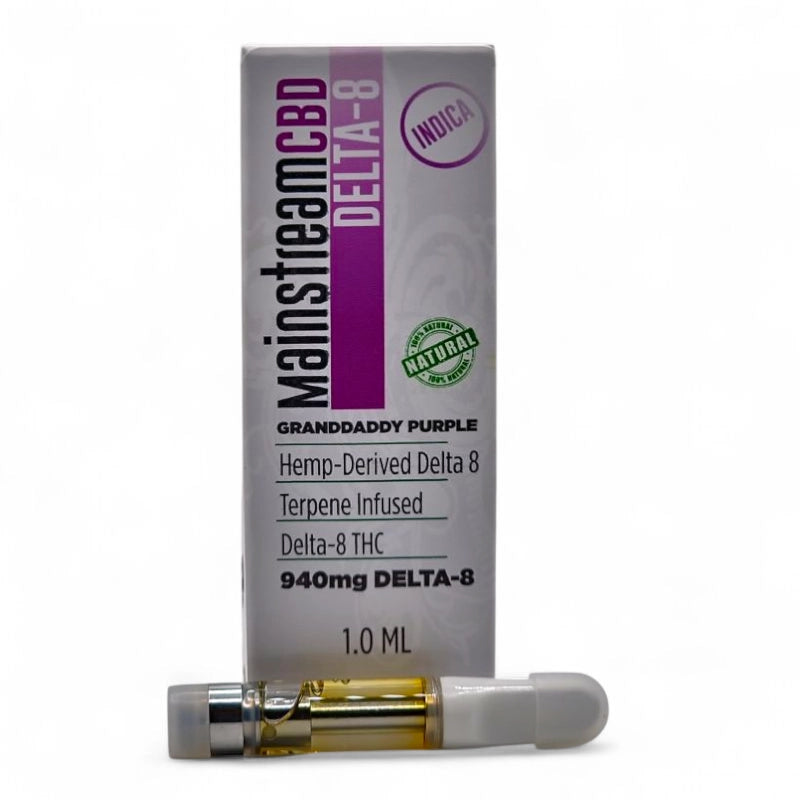 Mainstream CBD Granddaddy Purple Delta 8 Vape Cartridge 980mg – Nighttime Indica