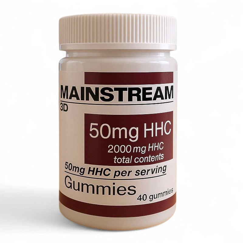Mainstream CBD HHC Gummies 50mg – 40 Count Mixed Fruit (2,000mg Total)