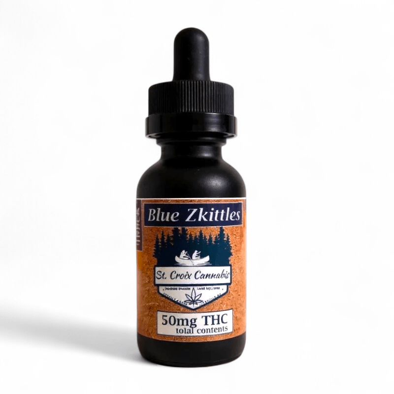 Mainstream CBD 50mg Delta-9 THC Tincture Blue Zkittles, Wedding Cake, Green Crack Mainstream CBD 50mg Delta-9 THC Tincture Blue Zkittles, Wedding Cake, Green Crack