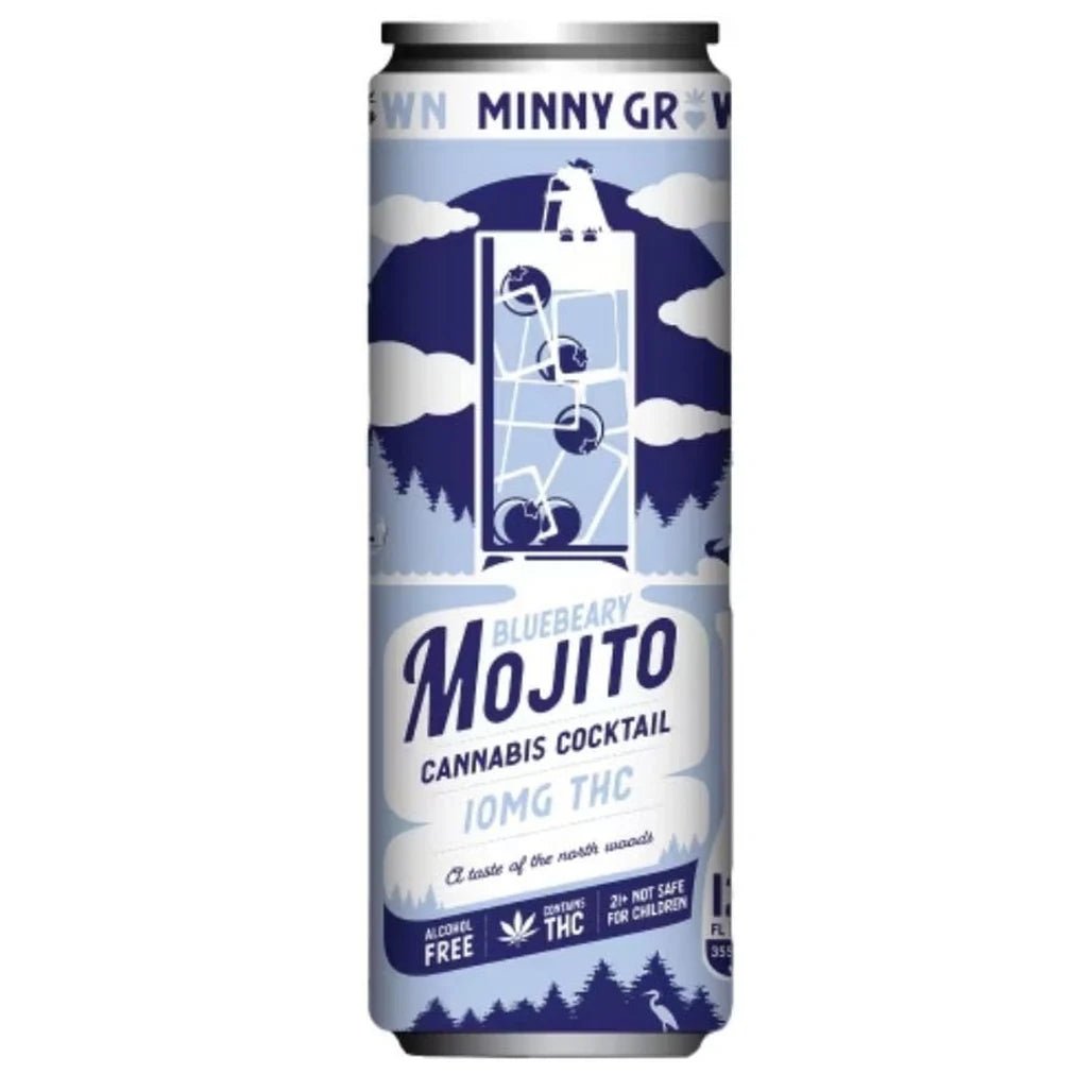 Minny Grown Bluebeary Mojito 10mg THC cocktail can