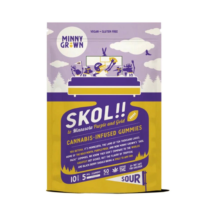 Minny Grown Skol THC Gummies 5mg – 10 Pack Classic Minnesota Punch Flavor