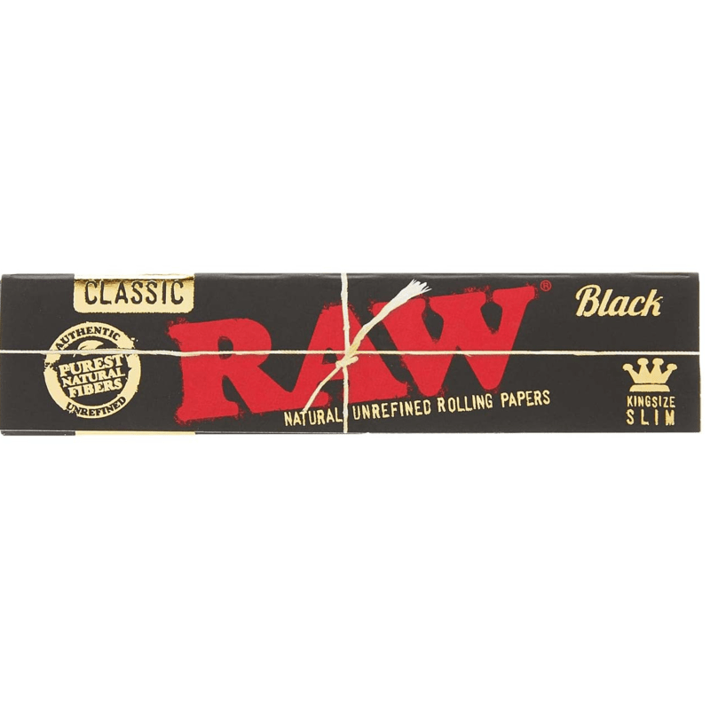 RAW™ Classic Black King Size Slim Natural Unrefined Ultra Thin 110mm Rolling Papers