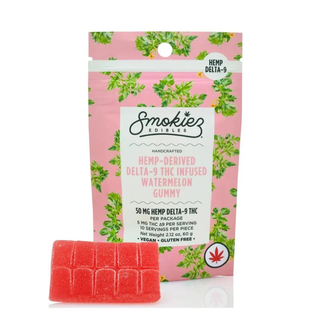 Smokiez Watermelon Delta-9 THC gummy bar pouch