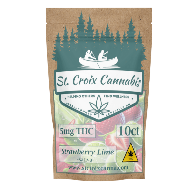 St Croix Canna Strawberry Lime 5mg THC Gummies – Refreshing Sativa