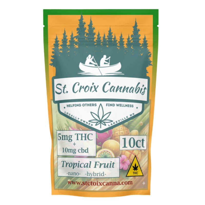 St Croix Canna 5mg THC Gummies – 10 Pack | Pink Lemonade CBD/CBC, Blue Razz CBG, Mixed Berry CBN