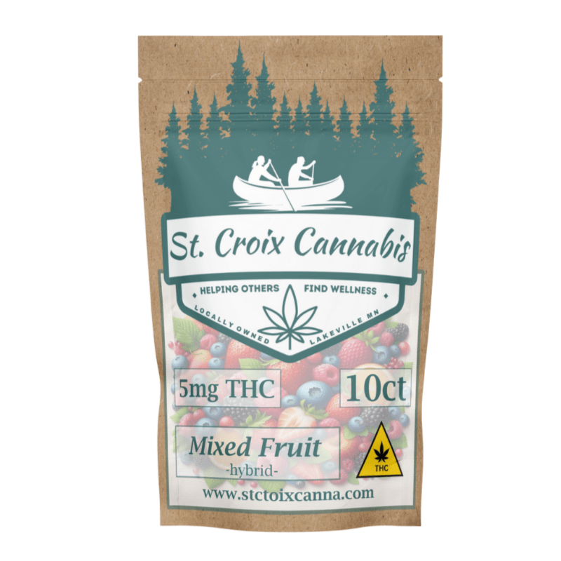 St Croix Canna Mixed Fruit 5mg THC Gummies – Classic Hybrid Flavor