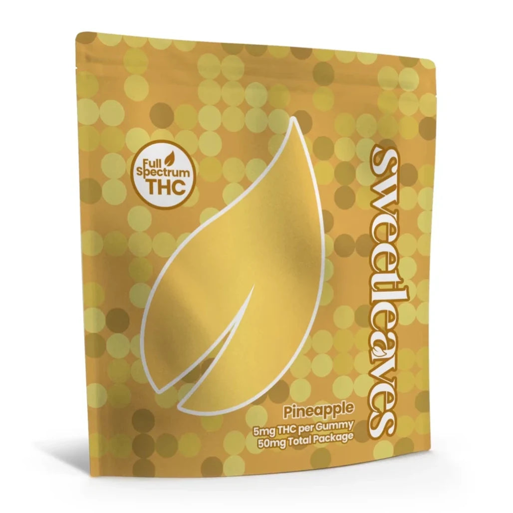 Sweetleaves Pineapple 5mg THC gummies pouch