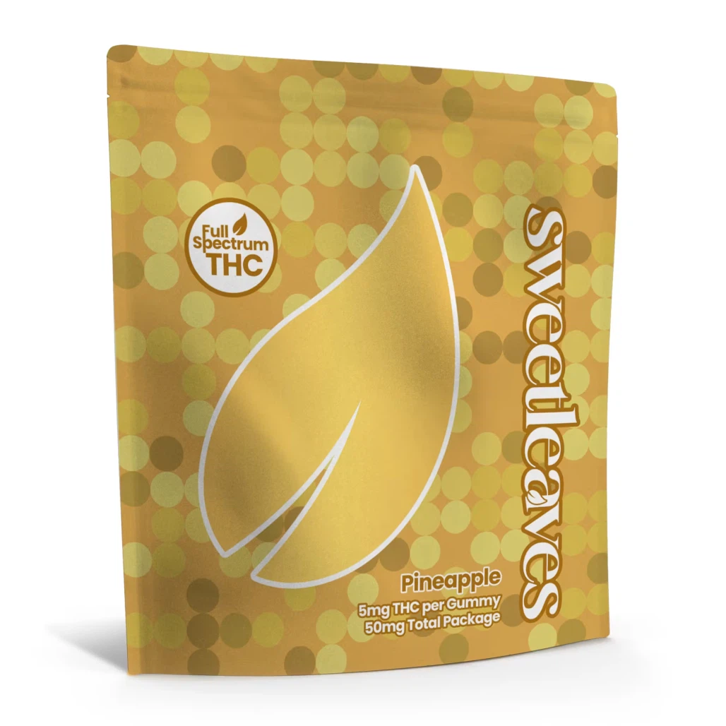 Sweetleaves 5mg THC Gummies – Pineapple, Passionfruit, Peach, Tropical Fruit, Pink Lemonade, Blackberry Sleep