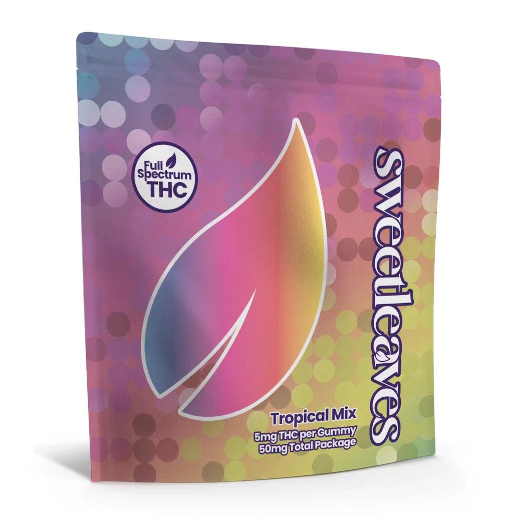 Sweetleaves 5mg THC Gummies – Pineapple, Passionfruit, Peach, Tropical Fruit, Pink Lemonade, Blackberry Sleep