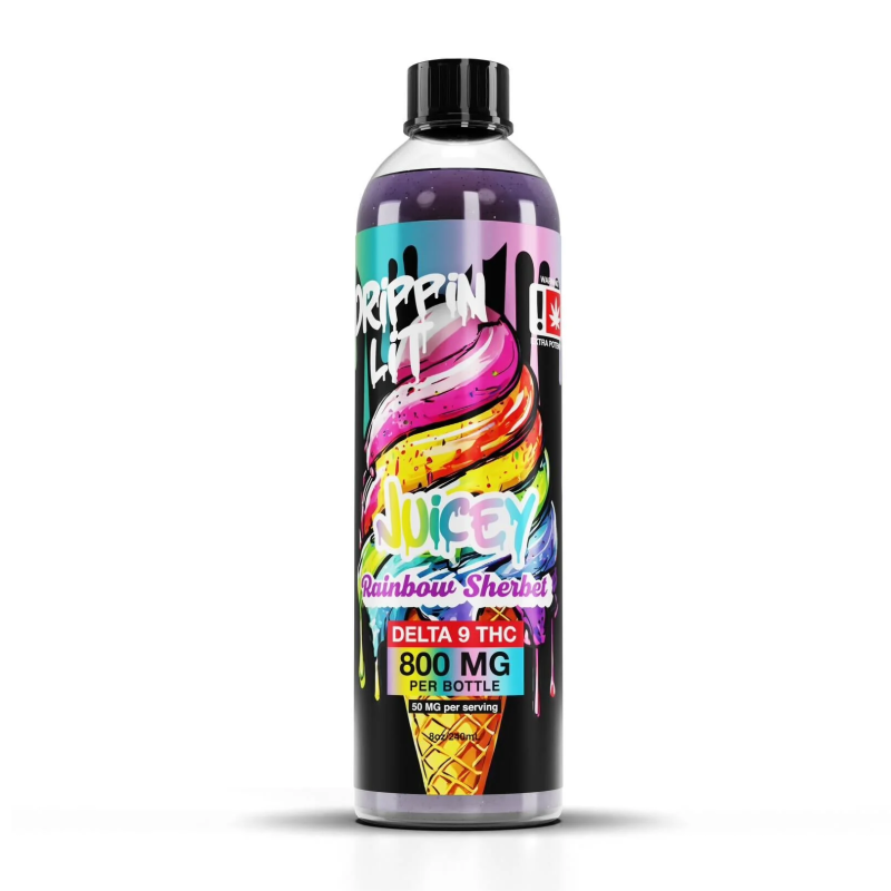 Juicey Drippin Lit High Potency Delta 9 Syrup – 800mg THC | 8oz