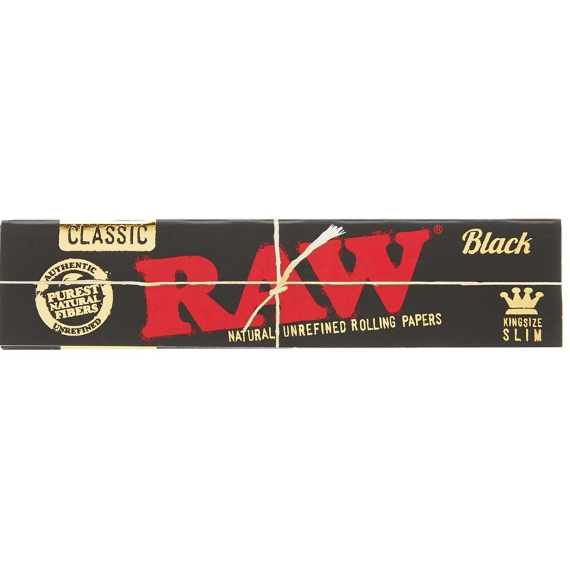 RAW™ Classic Black King Size Slim Natural Unrefined Ultra Thin 110mm Rolling Papers