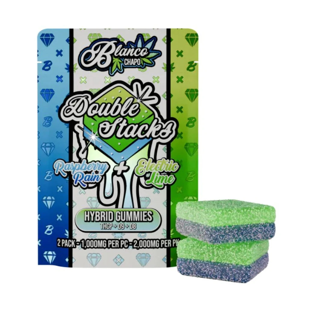 Blanco Chapo Double Stacks Raspberry Rain / Electric Lime hybrid gummies 2-pack